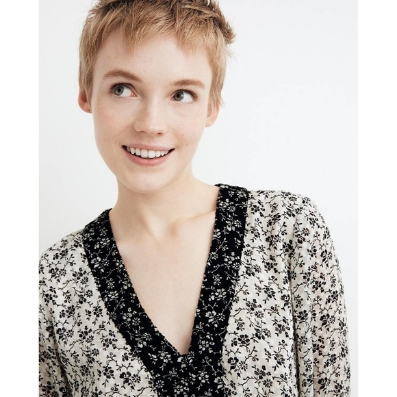 Madewell V Neck Peplum Top - Picture 5 of 8